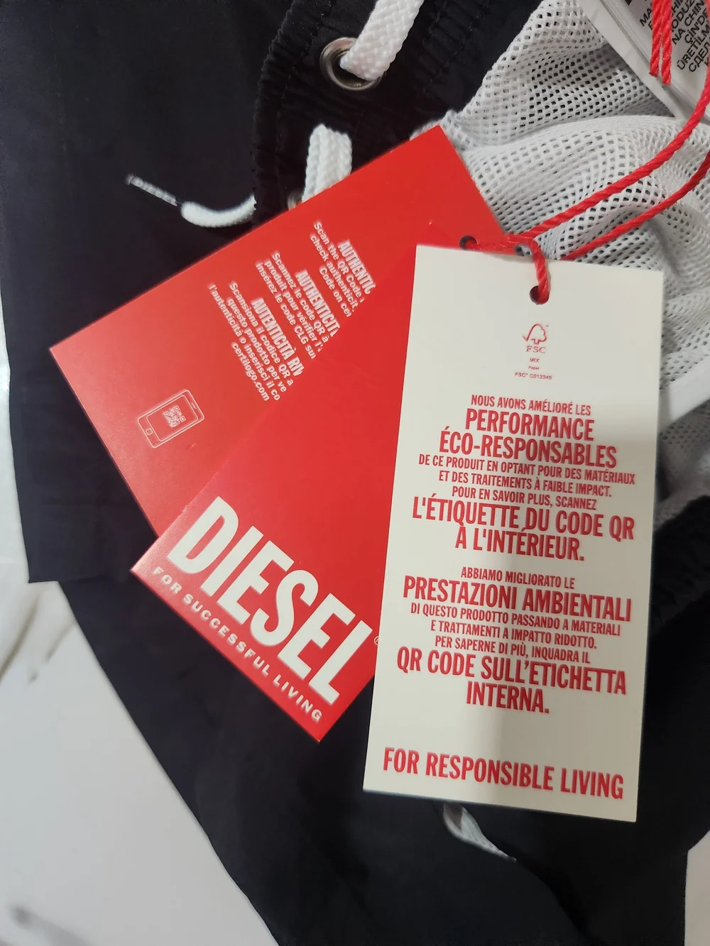 Diesel Black Logo Swim Shorts